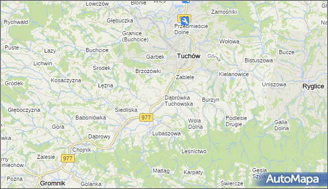 mapa Dąbrówka Tuchowska, Dąbrówka Tuchowska na mapie Targeo