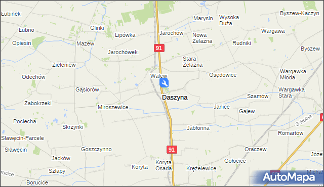 mapa Daszyna, Daszyna na mapie Targeo