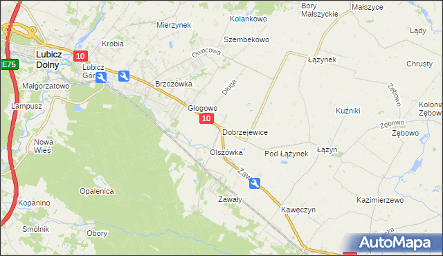 mapa Dobrzejewice, Dobrzejewice na mapie Targeo