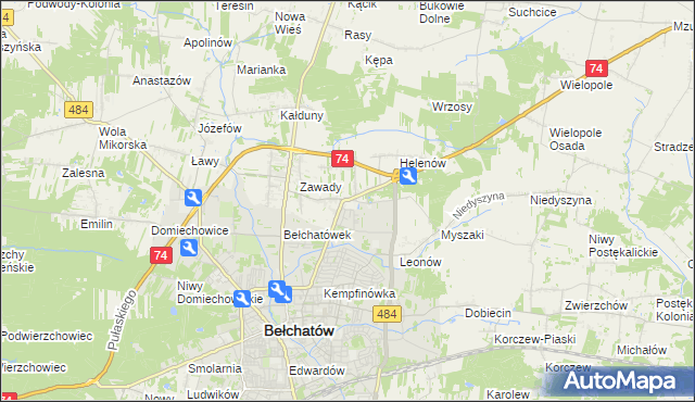 mapa Dobrzelów, Dobrzelów na mapie Targeo