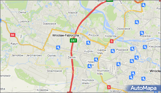 mapa Fabryczna, Fabryczna na mapie Targeo
