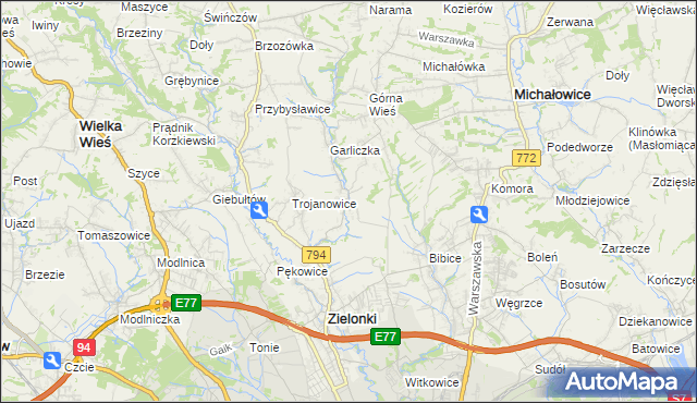 mapa Garlica Murowana, Garlica Murowana na mapie Targeo