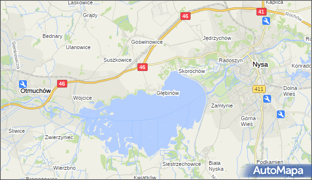 mapa Głębinów, Głębinów na mapie Targeo