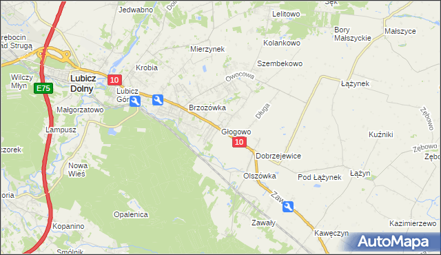 mapa Głogowo, Głogowo na mapie Targeo