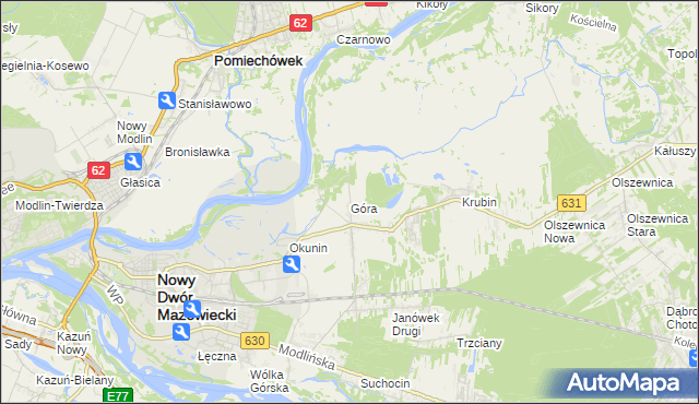 mapa Góra gmina Wieliszew, Góra gmina Wieliszew na mapie Targeo