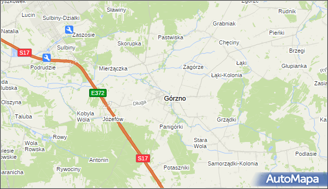 mapa Górzno powiat garwoliński, Górzno powiat garwoliński na mapie Targeo