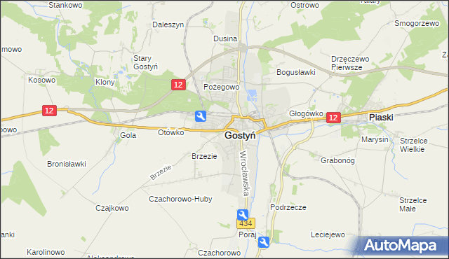mapa Gostyń, Gostyń na mapie Targeo
