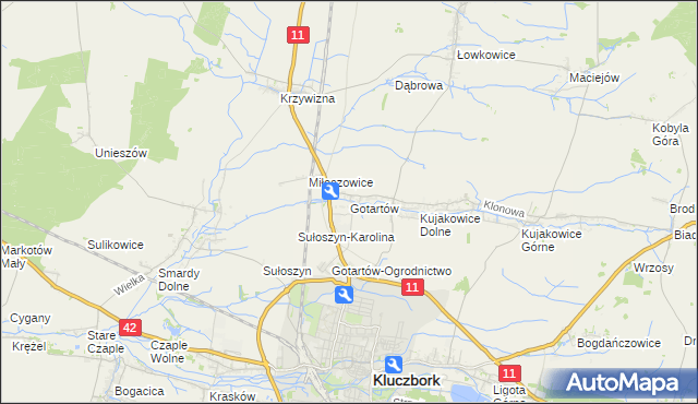 mapa Gotartów, Gotartów na mapie Targeo
