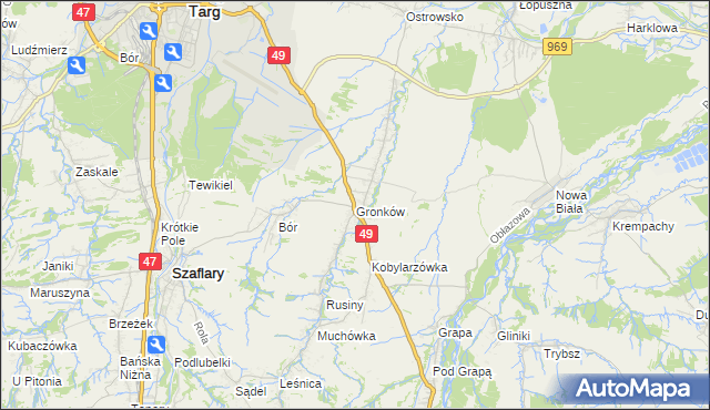 mapa Gronków, Gronków na mapie Targeo