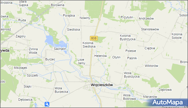 mapa Helenów gmina Wojcieszków, Helenów gmina Wojcieszków na mapie Targeo