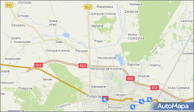mapa Horodyszcze gmina Chełm, Horodyszcze gmina Chełm na mapie Targeo