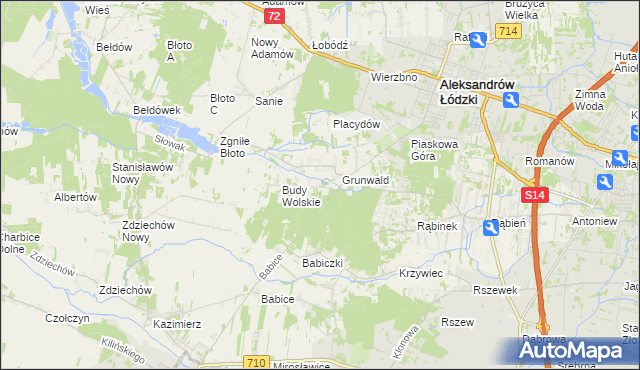 mapa Izabelin gmina Aleksandrów Łódzki, Izabelin gmina Aleksandrów Łódzki na mapie Targeo