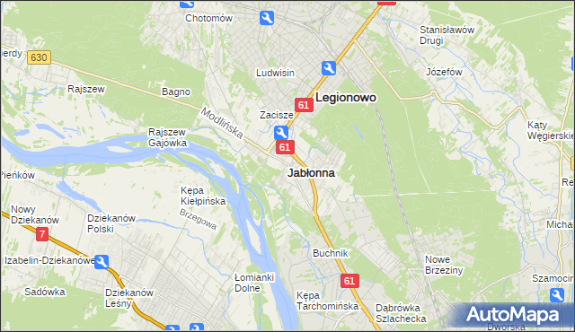 mapa Jabłonna powiat legionowski, Jabłonna powiat legionowski na mapie Targeo