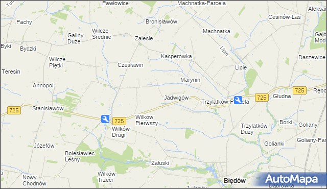 mapa Jadwigów gmina Błędów, Jadwigów gmina Błędów na mapie Targeo