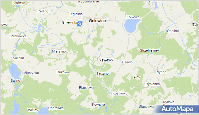 mapa Jęczewo, Jęczewo na mapie Targeo