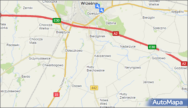 mapa Kaczanowo, Kaczanowo na mapie Targeo
