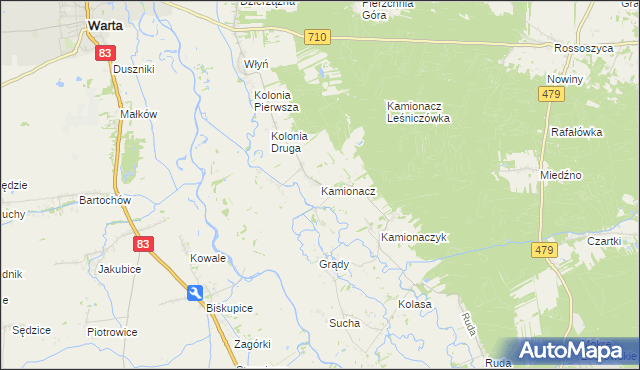 mapa Kamionacz, Kamionacz na mapie Targeo