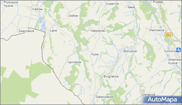 mapa Kijów gmina Otmuchów, Kijów gmina Otmuchów na mapie Targeo