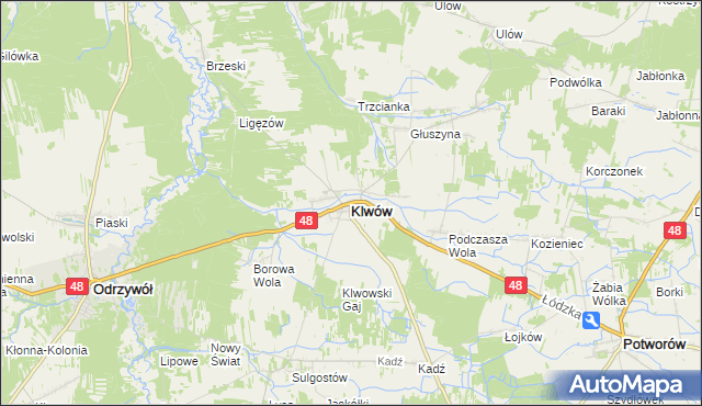 mapa Klwów, Klwów na mapie Targeo