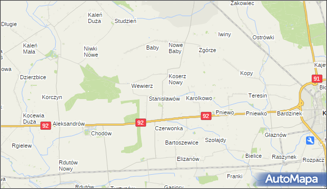 mapa Koserz, Koserz na mapie Targeo