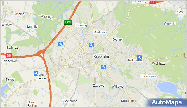 mapa Koszalina, Koszalin na mapie Targeo