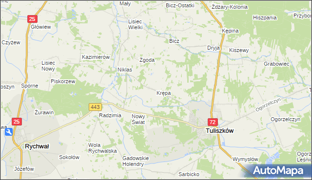 mapa Krępa gmina Tuliszków, Krępa gmina Tuliszków na mapie Targeo