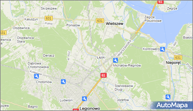 mapa Łajski, Łajski na mapie Targeo