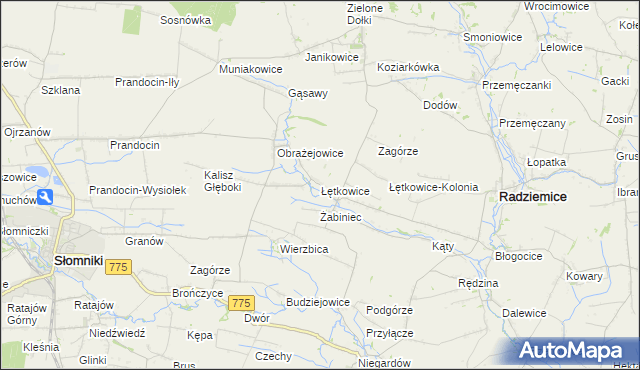 mapa Łętkowice, Łętkowice na mapie Targeo