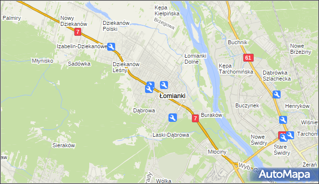 mapa Łomianki, Łomianki na mapie Targeo