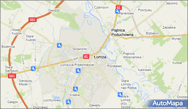 mapa Łomży, Łomża na mapie Targeo