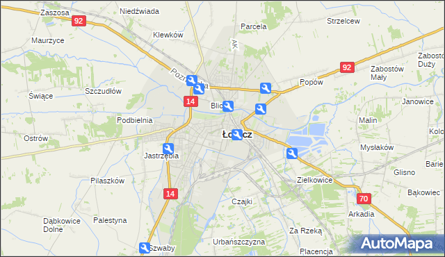 mapa Łowicza, Łowicz na mapie Targeo