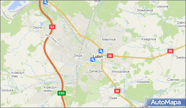 mapa Lubin, Lubin na mapie Targeo