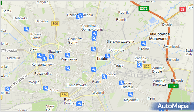 mapa Lublina, Lublin na mapie Targeo