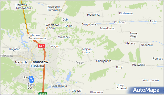mapa Majdan Górny, Majdan Górny na mapie Targeo
