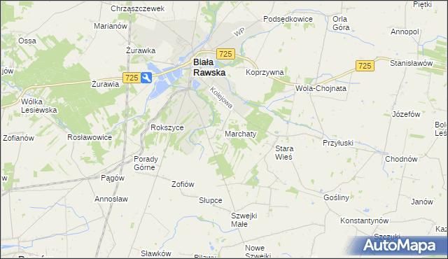mapa Marchaty, Marchaty na mapie Targeo