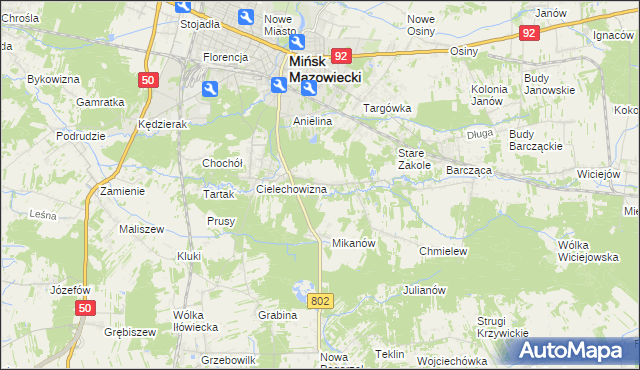 mapa Marianka gmina Mińsk Mazowiecki, Marianka gmina Mińsk Mazowiecki na mapie Targeo