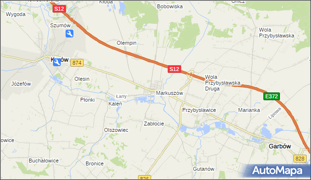 mapa Markuszów, Markuszów na mapie Targeo