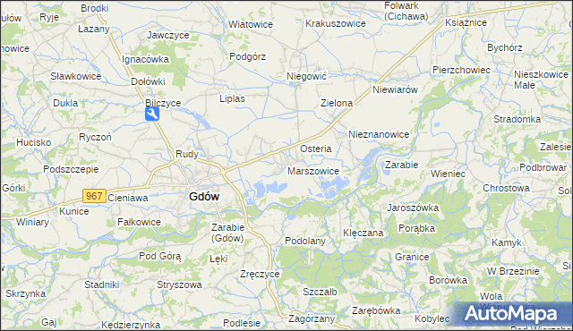mapa Marszowice gmina Gdów, Marszowice gmina Gdów na mapie Targeo