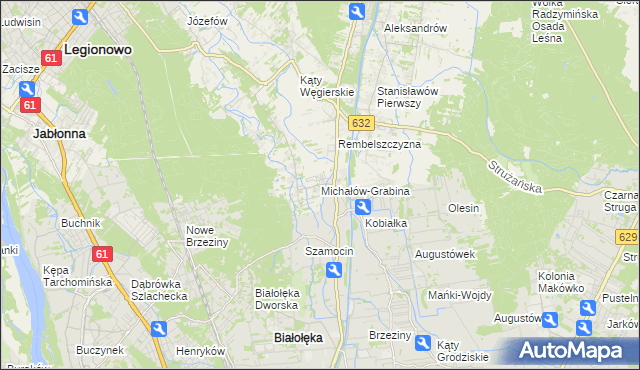 mapa Michałów-Grabina, Michałów-Grabina na mapie Targeo