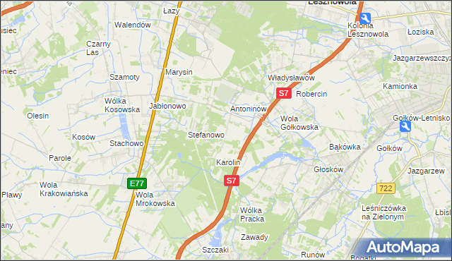 mapa Mieszkowo gmina Piaseczno, Mieszkowo gmina Piaseczno na mapie Targeo