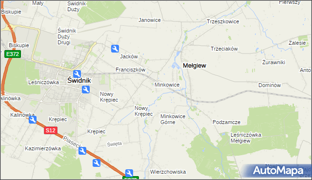 mapa Minkowice-Kolonia, Minkowice-Kolonia na mapie Targeo