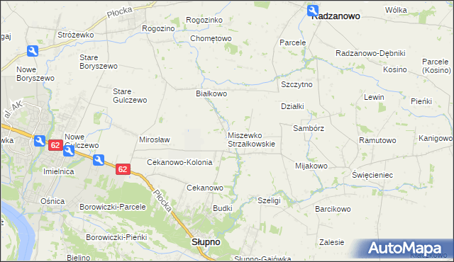 mapa Miszewko Strzałkowskie, Miszewko Strzałkowskie na mapie Targeo