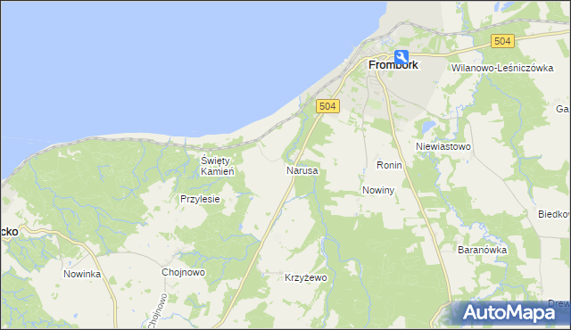 mapa Narusa, Narusa na mapie Targeo