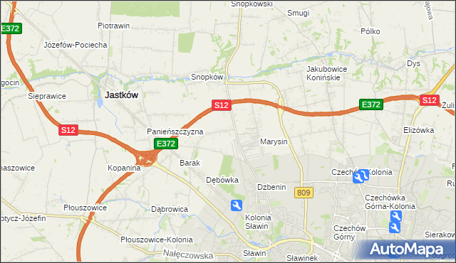 mapa Natalin gmina Jastków, Natalin gmina Jastków na mapie Targeo