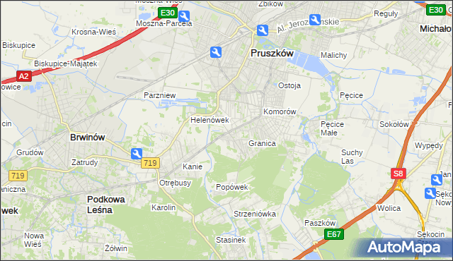 mapa Nowa Wieś gmina Michałowice, Nowa Wieś gmina Michałowice na mapie Targeo