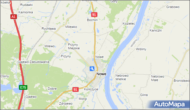 mapa Nowe powiat świecki, Nowe powiat świecki na mapie Targeo
