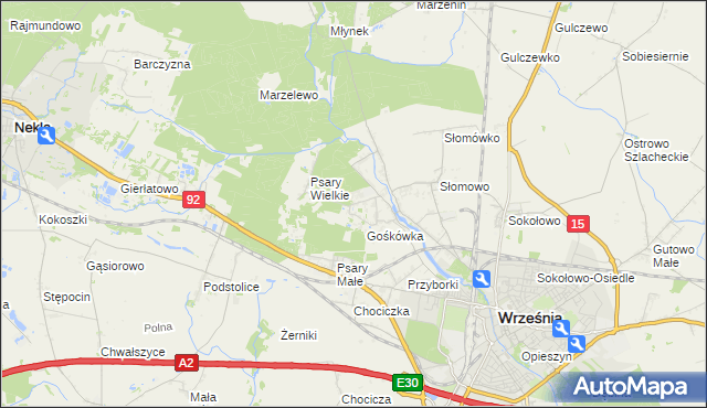 mapa Nowy Folwark gmina Września, Nowy Folwark gmina Września na mapie Targeo