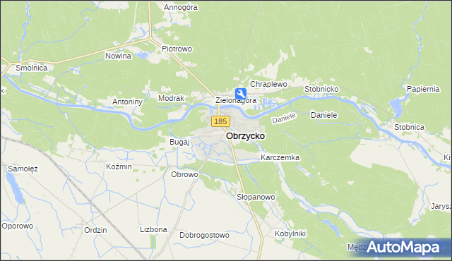 mapa Obrzycko, Obrzycko na mapie Targeo