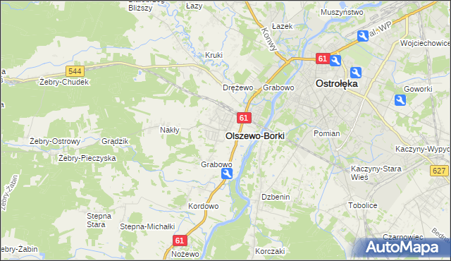 mapa Olszewo-Borki, Olszewo-Borki na mapie Targeo