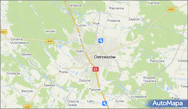 mapa Ostrzeszów, Ostrzeszów na mapie Targeo